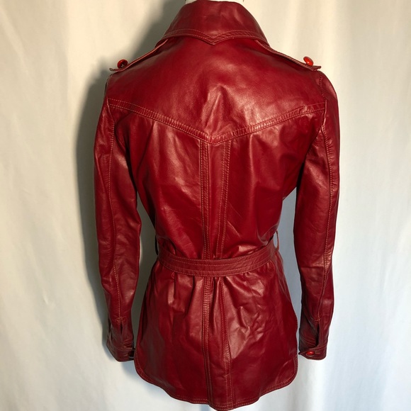 Vintage Red Leather Jacket - Picture 5 of 16
